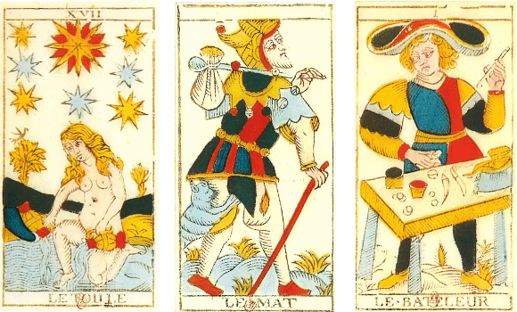 Lettura di tre carte: La Stella, Il Matto, Il Bagatto